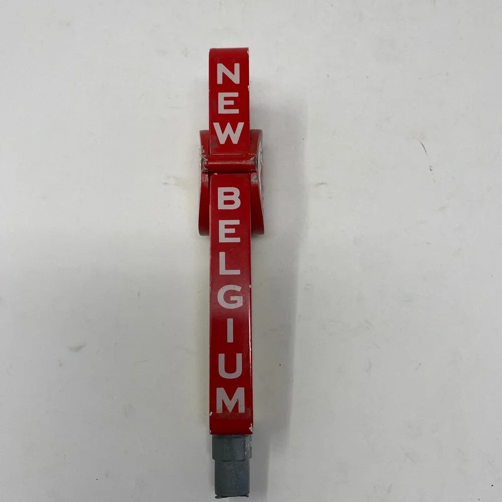 New Belgium Brewing Beer Tap Handle Red Bicycle Logo Wood Metal Craft Bar Decor
